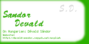 sandor devald business card