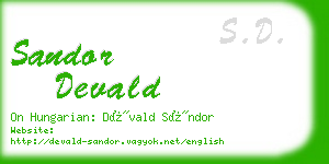 sandor devald business card